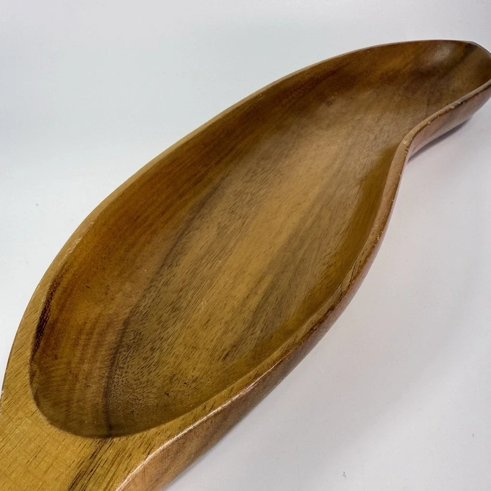 Vintage‎ MCM Serving Fruit Tray Bowl Taverneau Wood Banana Philippines